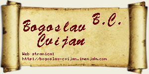Bogoslav Cvijan vizit kartica